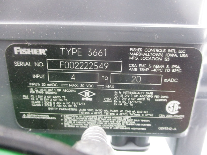 FISHER 3661 UNMP