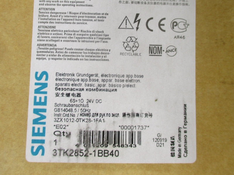 SIEMENS 3TK2852-1BB40 24VDC NSMP