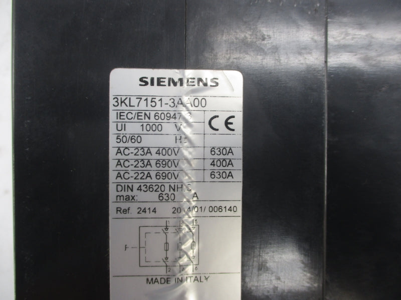 SIEMENS 3KL7151-3AA00 690V 400A NSNP