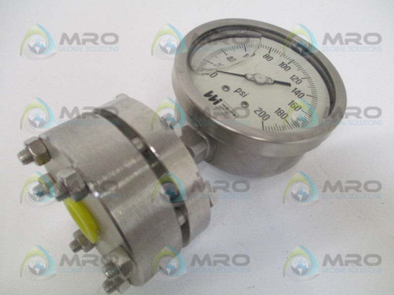 ITT CONOFLOW D1S64C2JSS2S00N PRESSURE GAUGE 0/200 PSI NSNP