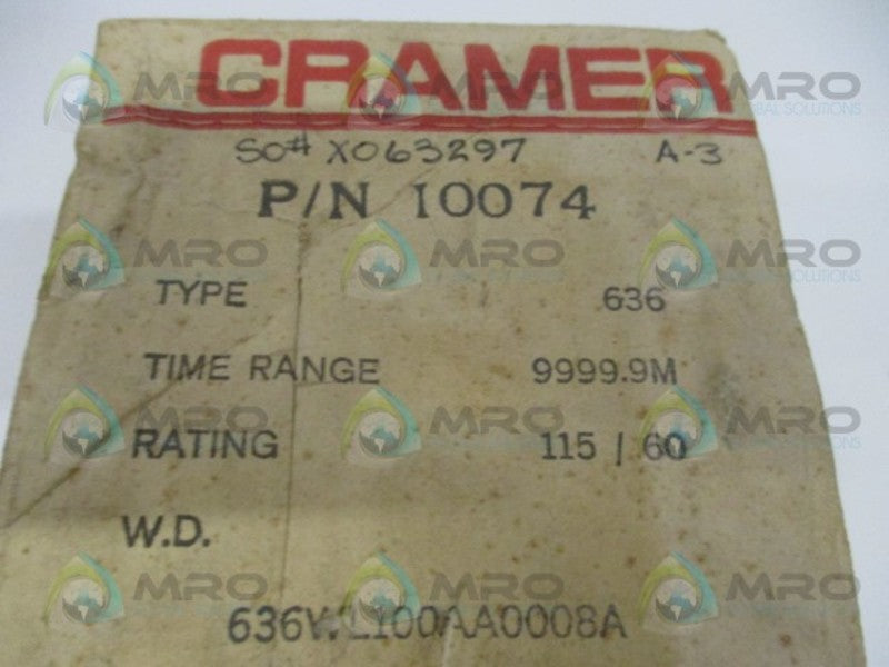 CRAMER 10074 ELECTROMECHANICAL MOTOR TIMER NSMP