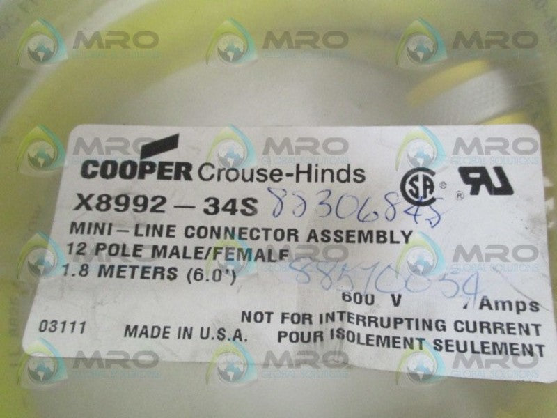 CROUSE-HINDS X8992-34S CONNECTOR ASSEMBLY NSMP