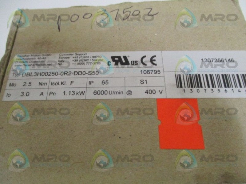 DANAHER MOTION DBL3H00250-0R2-DD0-S50 SERVO MOTOR NSMP