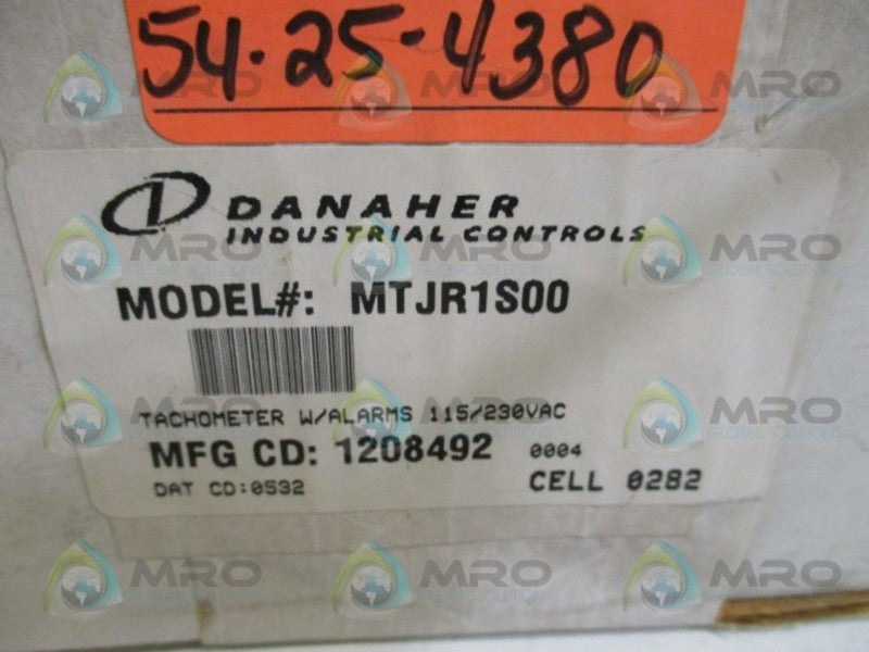 DANAHER MTJR1S00 TACHOMETER WITH ALARMS 115/230VAC NSFS