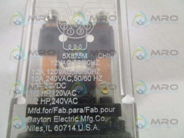 DAYTON 5X825M RELAY 12VAC NSMP