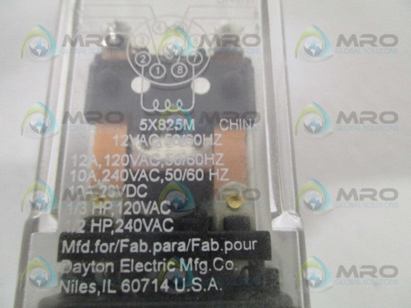 DAYTON 5X825M RELAY 12VAC NSMP