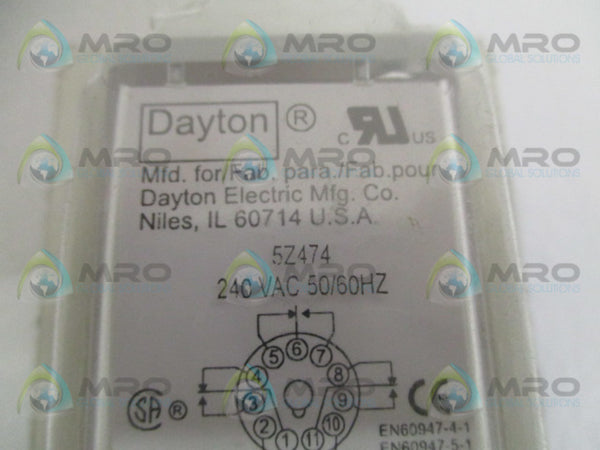 DAYTON 5Z474 RELAY 240VAC NSMP