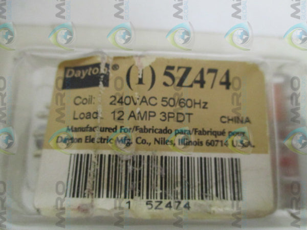 DAYTON 5Z474 RELAY 240VAC NSMP