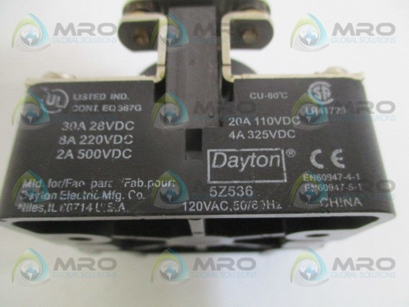 DAYTON 5Z536 POWER RELAY 120VAC NSNP