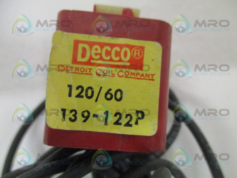 DECCO 139-122P SOLENOID COIL 120V UNMP