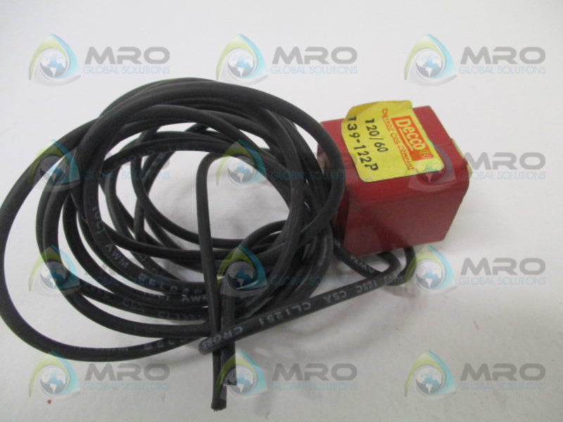 DECCO 139-122P SOLENOID COIL 120V UNMP