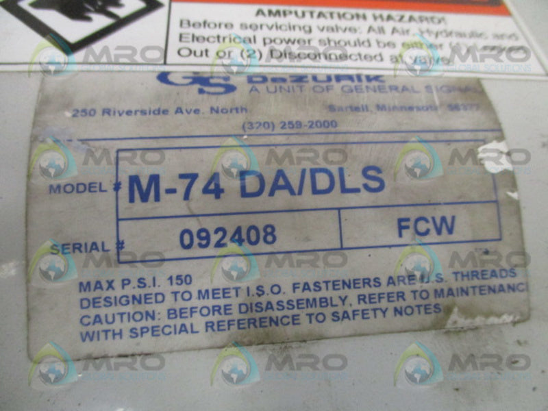 DEZURIK 9489056 PNEUMATIC ACTUATOR UNMP