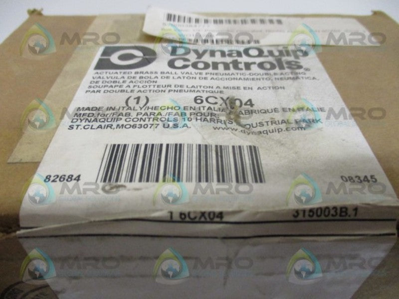 DYNAQUIP CONTROLS 6CX04 PNEUMATIC ACTUATED BRASS BALL VALVE NSFS