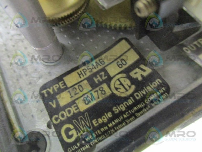 EAGLE SIGNAL HP54A6 TIMER 0-10MIN 120V UNMP