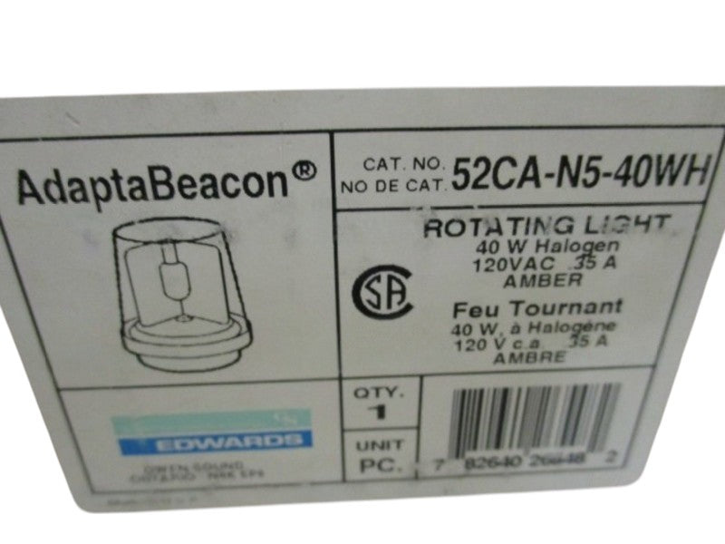 EDWARDS ADAPTABEACON 52CA-N5-40WH AMBER LIGHT  UNMP