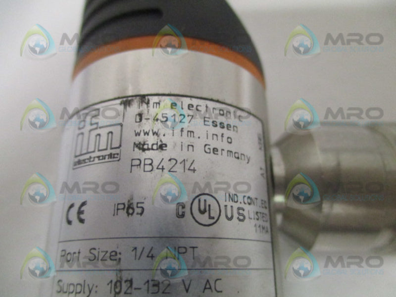 IFM EFECTOR PB4214 PRESSURE SENSOR 0/100 PSI NSNP