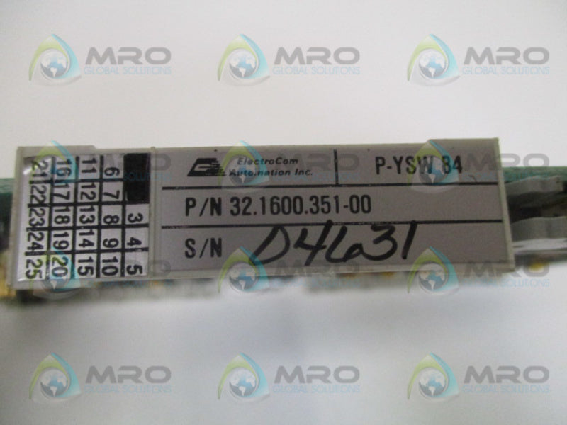 ELECTROCOM AUTOMATION P-YSW84 32.1600.351-00 CARD ASSEMBLY NSMP