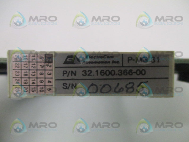 ELECTROCOM AUTOMATION 32.1600.366-00 CONTROL BOARD UNMP