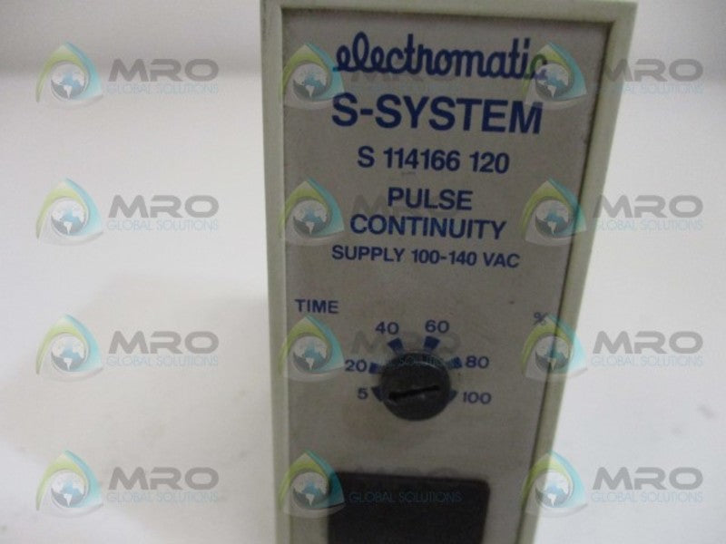 ELECTROMATIC S114166120 PULSE CONTINUITY RELAY 100-140VAC UNMP
