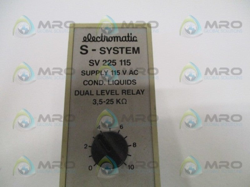 ELECTROMATIC SV225115 COND. LIQUIDS DUAL LEVEL RELAY 115V UNMP