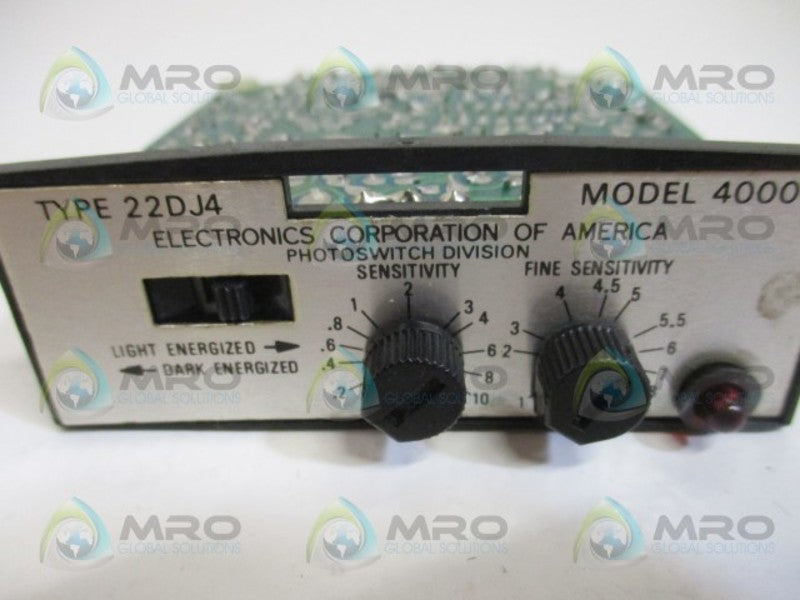 ECA PHOTOSWITCH 22DJ4-4000 SENSOR CONTROLLER MODULE NSNP