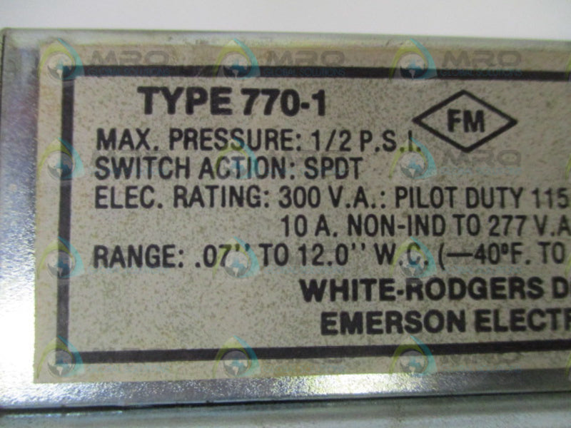 CLEVELAND CONTROLS 770-1 AFS405-140 AIR FLOW SWITCH UNMP