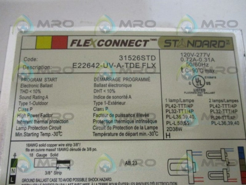 STANDARD FLEXCONNECT E22642-UV-A-TDEFLX 31526STD BALLAST NSMP