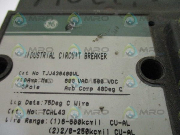 GENERAL ELECTRIC TJJ436400WL CIRCUIT BREAKER 400A (GREEN) NSNP