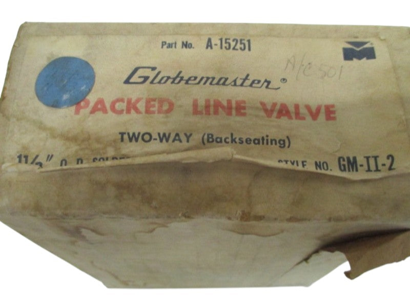 GLOBEMASTER A-15251 PACKED LINE VALVE 2-WAY NSMP