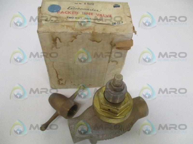GLOBEMASTER A-15251 PACKED LINE VALVE 2-WAY NSMP