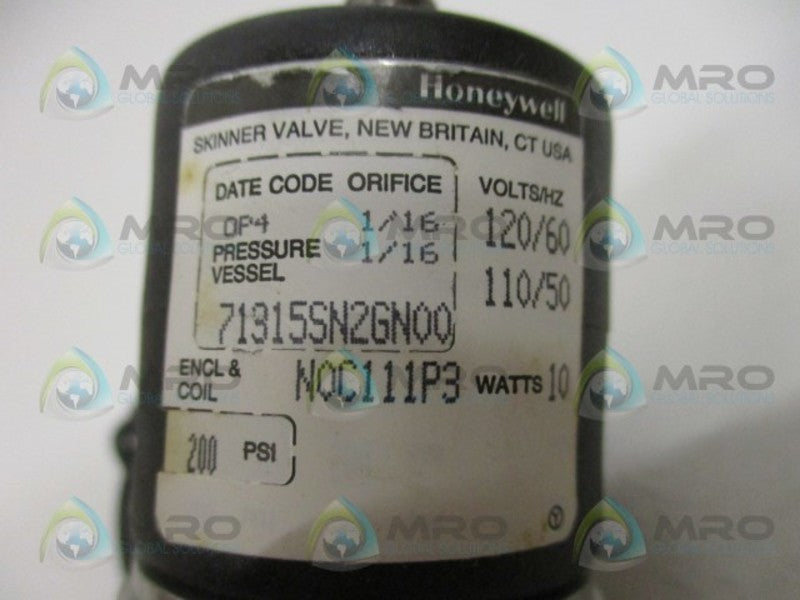 HONEYWELL 71315SN2GN00N0C111P3 SOLENOID VALVE NSMP
