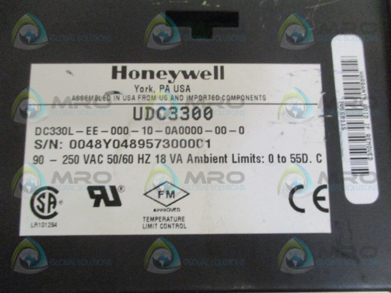 HONEYWELL UDC3300 DC330L-EE-000-10-0A0000-00-0 TEMP. CONTROLLER(REPAIRED)UNMP