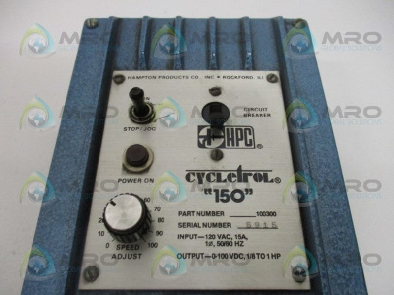 HPC CYCLETROL "150" 100300 MOTOR SPEED DRIVE UNMP