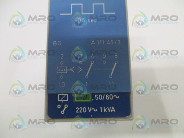 HUNI BGA11146/3 RELAY 220V UNMP