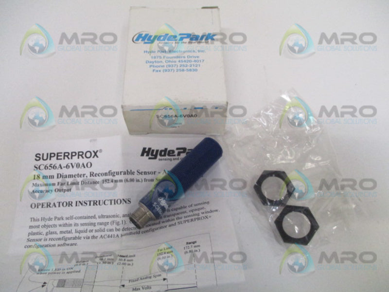 HYDE PARK SUPERPROX SC656A-6V0AO ULTRASONIC ANALOG OUTPUT SENSOR NSMP