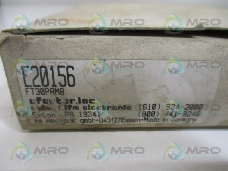 IFM EFECTOR E20156 FT30PAM8 FIBER OPTIC DIFFUSE SENSOR NSMP
