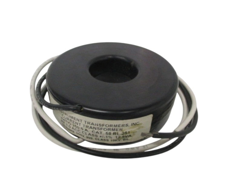 INSTRUMENT TRANSFORMERS 58RL-251 CURRENT TRANSFORMER RATIO 250:5 A NSNP