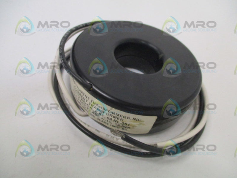 INSTRUMENT TRANSFORMERS 58RL-251 CURRENT TRANSFORMER RATIO 250:5 A NSNP