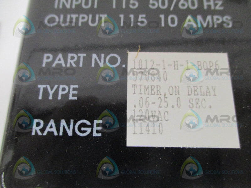 ISSC 1012-1-H-1-BOP6 TIMER ON DELAY .06-25.0 SEC. 120VAC NSMP