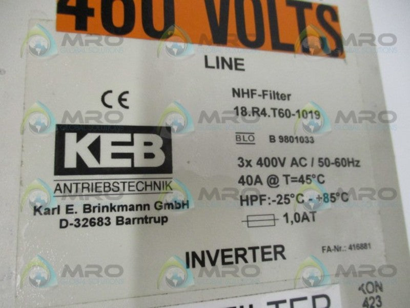 KEB 18.R4.T60-1019 NHF-FILTER INVERTER UNMP