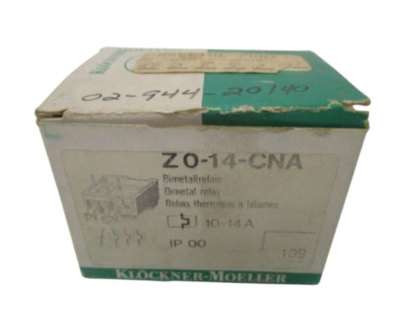 KLOCKNER MOELLER Z0-14-CNA OVERLOAD RELAY 10-14A NSMP