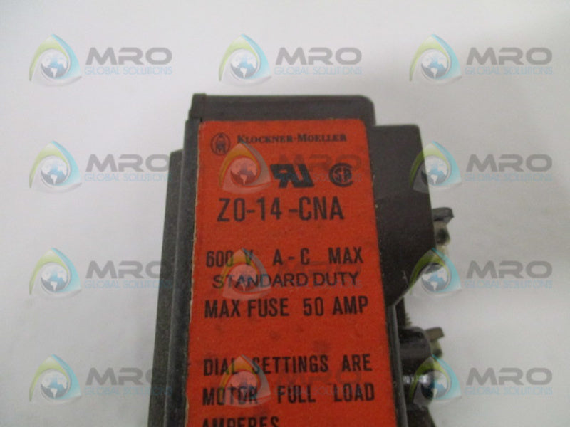 KLOCKNER MOELLER Z0-14-CNA OVERLOAD RELAY 10-14A NSMP