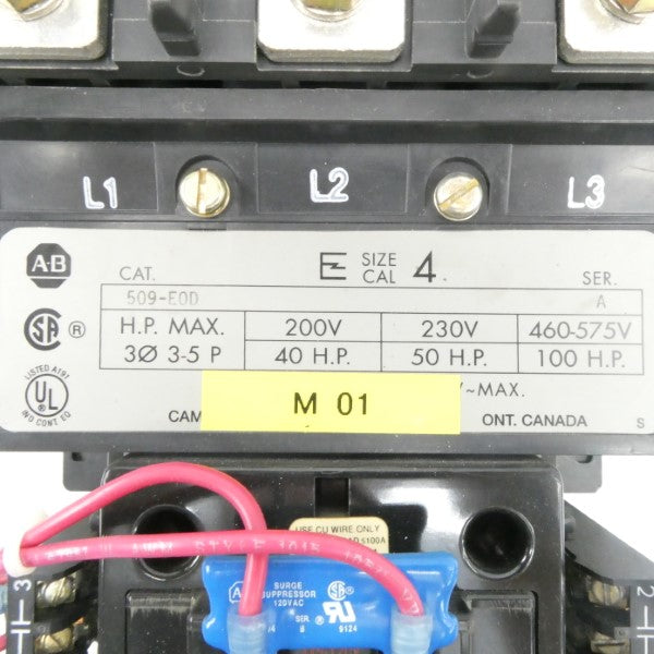 ALLEN BRADLEY 509-EOD SER. A 110/115-120V 135A UNMP