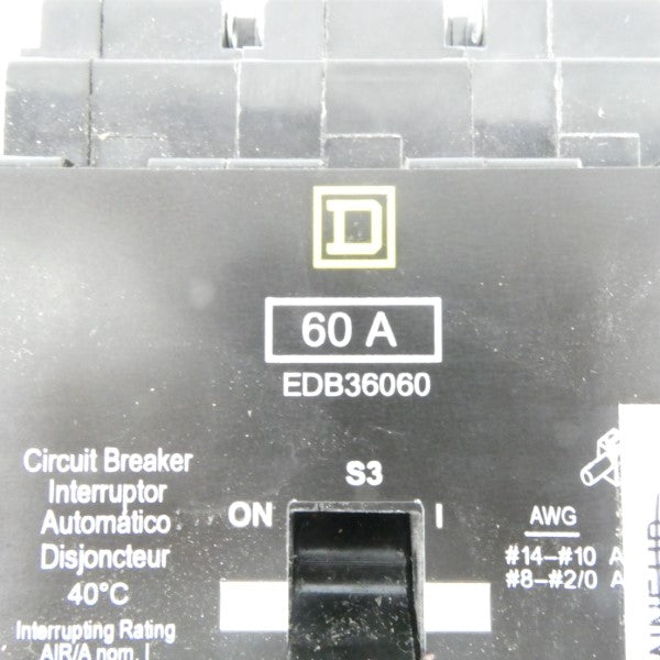 SQUARE D EDB36060 347V 60A UNMP