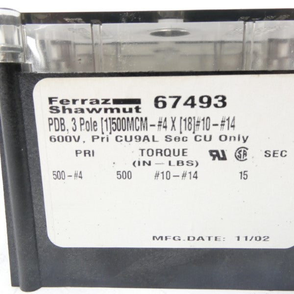 FERRAZ SHAWMUT 67493 600V UNMP