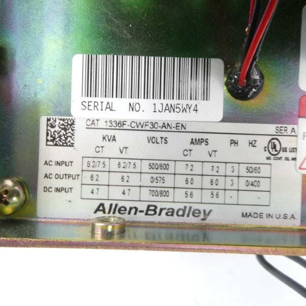 ALLEN BRADLEY 1336F-CWF30-AN-EN SER. A 500/600V 72A UNMP