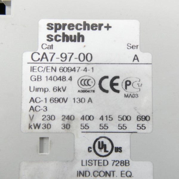 SPRECHER+SCHUH CA7-97-00 SER. A 110/120V 130A UNMP