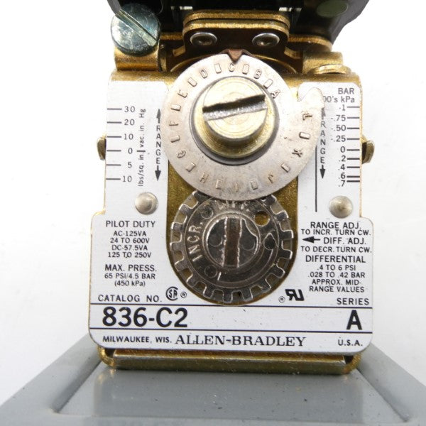 ALLEN BRADLEY 836-C2 SER. A 24-600V 65PSI (AS PICTURED) UNMP
