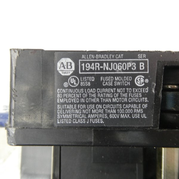ALLEN BRADLEY 194R-NJ060P3 SER. B UNMP