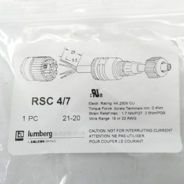 LUMBERG AUTOMATION RSC4/7 250V 4A NSMP